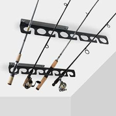 Homydom Heavy Duty Ceiling/Wall Fishing Rod Holder Garage Cabin Basement Holds up to 8 Fishing Rods