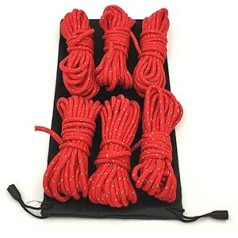 LFDecor 6 stücke 400 * 0.4cm Reflektierendes Paracord Zelt Cord Seil Camping Markise Seil Runner Guy Line Sports Wandern Outdoor Seil (Color : Red)