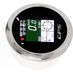 GPS spidometrs, miglas augstas precizitātes universāls līdzstrāva 9-32V 85 mm daudzfunkcionāls GPS odometrs motociklu laivai (melna ciparnīca)