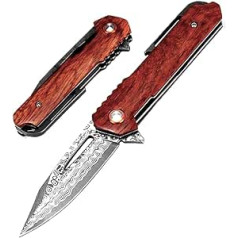 Joa Premium Pocket Knife Sharp Blade Metal Folding Knife Camping Knife Multi Against Knife Made of Blade Knife Practical Handy Hand Tools Outdoor Mini Hunting Knife Damascus Steel Knife