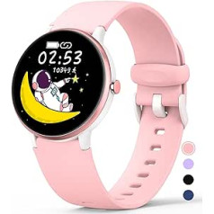 Mgaolo bērnu viedais pulkstenis, fitnesa izsekotājs ar sirdsdarbības miega monitoru zēniem, meitenēm, ūdensizturīgs pedometra aktivitātes izsekotājs Fitbit Android iPhone tālrunim (rozā krāsā)