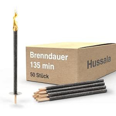 Hussala - Diamond Wax Torches Burning Time 135 min Garden Torches [Pack of 50]