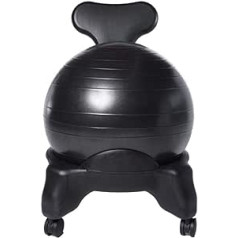 Fitness Balance Ball Chair Stabilitāte Regulējams Custom Fit Balance Ball Galda krēsls ar 55 cm gaisa sūkni Piemērots Yoga Ball Office Fitnesa bumbu krēsla vingrošanas krēsls (melns)