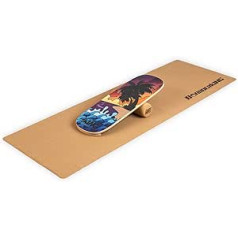 BoarderKING Indoorboard - Balance Board für Indoor-Surfen und Skaten, Gleichgewichtsboard für NeuroMuscular Response Training, inkl. Schutzmatte