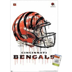 Trends International NFL Cincinnati Bengals — Drip Helmet 20 Wandposter mit Pinnnadeln