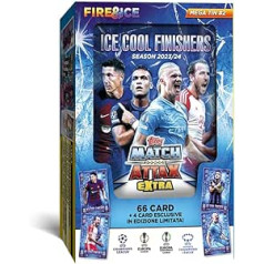 Topps Match Attax Extra 2024 — Mega Tin (Ice Cool apdares ierīces) — 70 Match Attax papildu kartītes, tostarp 4 ekskluzīvas Ice Cool Finishers ierobežotā izdevuma kartītes