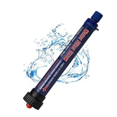 Personal Water Filter Camping Outdoor 2000L, Personal Mini Portable Water Filter for Outdoor Hiking Trekking Travel and Emergency Emergency Removes 99.99% Bacteria - Navy Blue