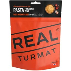 DRYTECH Real Turmat Gatavās maltītes — Expedition Food, drytech Real Turmat ēdieni: makaroni ar tomātu mērci