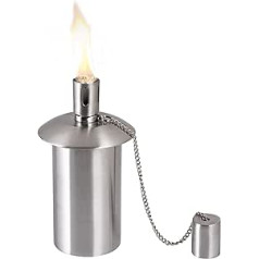 Firefly Tiki Torch Container Brushed Stainless Steel Replacement with Fiberglass Wick and Extinguisher - Fits 2.4