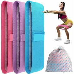 3 Piece Heavy Duty Fabric Resistance Band for Workout, Home and Gym