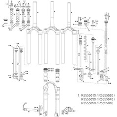 RockShox apakšstilbs Lyrik RC2L balts (maksimālais gājiens 170 mm), 11.4015.555.020