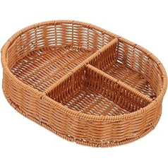 XENITE Gewebte Aufbewahrungsbox, Kaffeebehälter, Kaffee, Zuckerpäckchen, gewebter Aufbewahrungskorb, Utensilien, gewebte Brote Korb (Color : Light Brown, Size : 26X20X6CM)