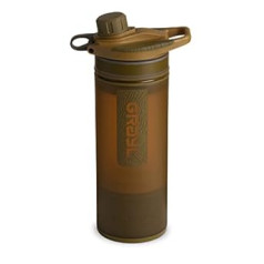 GRAYL GeoPress ūdens attīrītāja pudele ar filtru pārgājieniem, kempingiem, izdzīvošanas scenārijiem, ceļojumiem, 710 ml, Coyote Brown