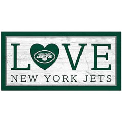 Fanu darbi NFL New York Jets Unisex New York Jets Love Shield Team krāsa, 6 x 12