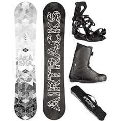 Airtracks Akasha Wide Hybrid Rocker Snowboard Set + Snowboard Binding Master + Snovborda zābaki + Sb soma 152 157 159 162 cm