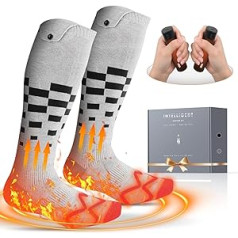 Beheizte Socken Set mit 2er-Pack Handwärmer, wiederaufladbares, Heizsocken mit elektrischem Handwärmer, max. 70 ℃, tragbar für die Tasche, Idea Tech-Geschenke für Männer, Frauen, Angeln, Golf, Jagd