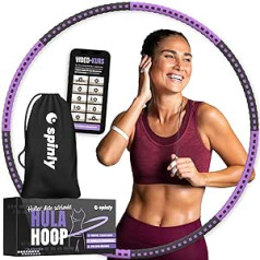 Spinly Hula Hoop pildāms + video kurss - Hula Hoop svars 0,8-3,5 kg - Hula Hoop Fitness svara zaudēšanas iesācējiem - Hullahub stīpa ar svariem - Hullahub stīpa pieaugušajiem Hulahup