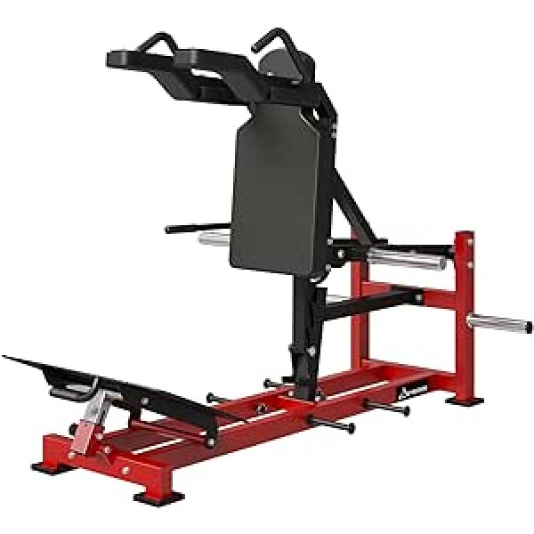 ZERELEK kāju presēšana, Hack Squat Machine ar lentes tapām, V Squat Machine ar regulējamu pēdas plati, Teļu trenažieris mājas trenažieru zālei, maksimālā slodze 453 kg