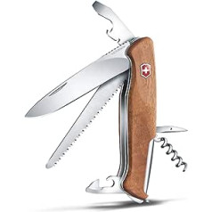 Victorinox Ranger Wood 55 kabatas nazis / nazis (10 funkcijas, ieskaitot bloķēšanas asmeni un skrūvgriezi)