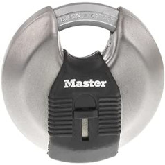 Master Lock Piekaramā atslēga, Magnum nerūsējošā tērauda diska slēdzene, 3-1/8 collas plata, M50XD