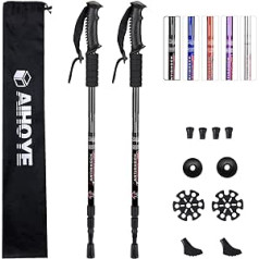 Aihoye Hiking Poles, 2 Pack Foldable Lightweight Shockproof Hiking Poles or Hiking Poles Adjustable Walking Stick for Men and Women