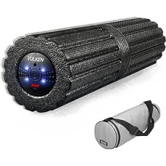 Vulken Fascia Roller Vibration Massage Roller 43 cm with Intensive Deep Vibration Foam Roller with 4 Vibration Levels Self Massage Roller