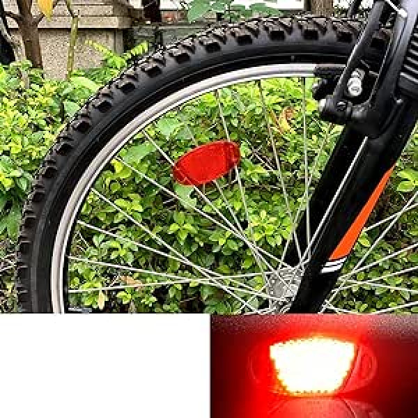 WELNENT Speichenreflektoren für Mountainbike, Rennrad, Dekoration, sichere Warnung, Rot, 2 Stück