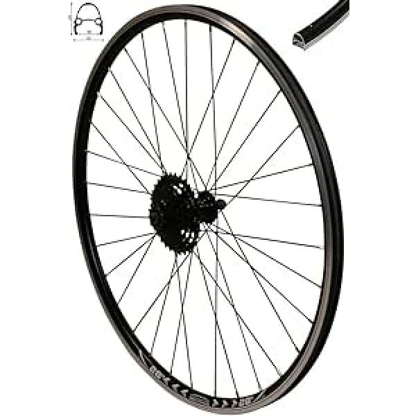 Redondo aizmugurējā riteņa 28 collu V veida profila disks 8 ātrumu Shimano kasete, melna