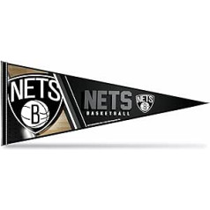 Rico Industries NBA Brooklyn Nets primārais 12 x 30 collu mīksts filca vimpelis — EZ piekarināms — mājas dekorēšana (rotaļu istaba, vīrieša ala, guļamistaba)