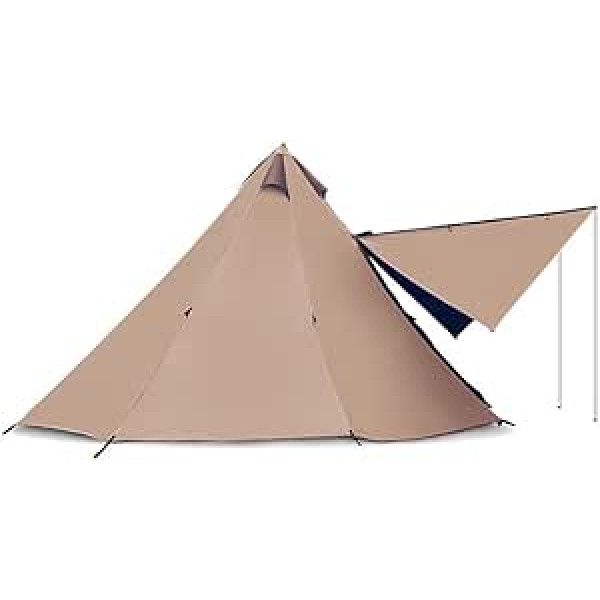 BOCbco Camping Native American Teepee telts 5-8 personām, 3000 mm ūdensizturīga divslāņu piramīdas telts ar krāsns atveri kempingam pārgājieniem piknika dārzs