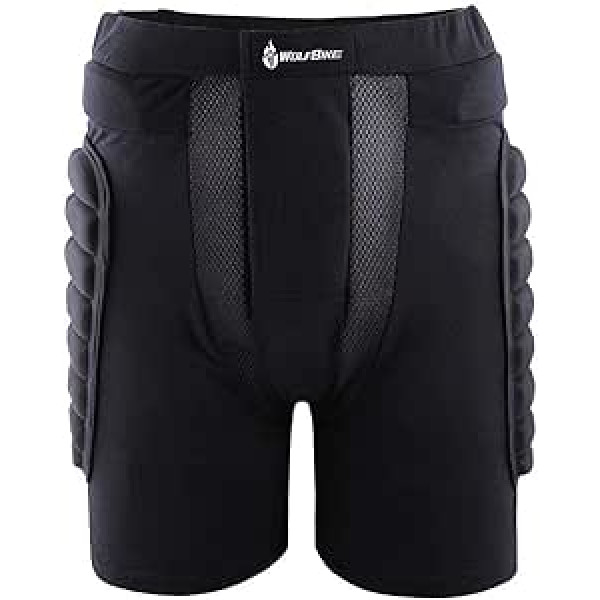 Wolfbike 3D Padded Short Protective Cover Hip Butt Pad Ski Skate Compression Shorts