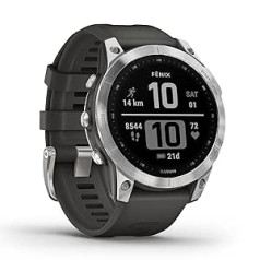 Garmin fenix 7 — GPS multisporta viedpulkstenis ar krāsu displeju un skārienjūtīgu/pogu darbību, TOPO kartes, vairāk nekā 60 iepriekš instalētas sporta lietotnes, Garmin Music un Garmin Pay dažādas versijas