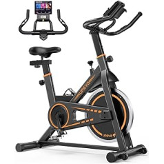 Heimtrainer Fahrrad, UREVO 10kg Schwungrad Spinning Bike Indoor mit 120 kg Gewichtskapazität, einstellbarem Widerstand und LCD-Monitor für Heimtraining