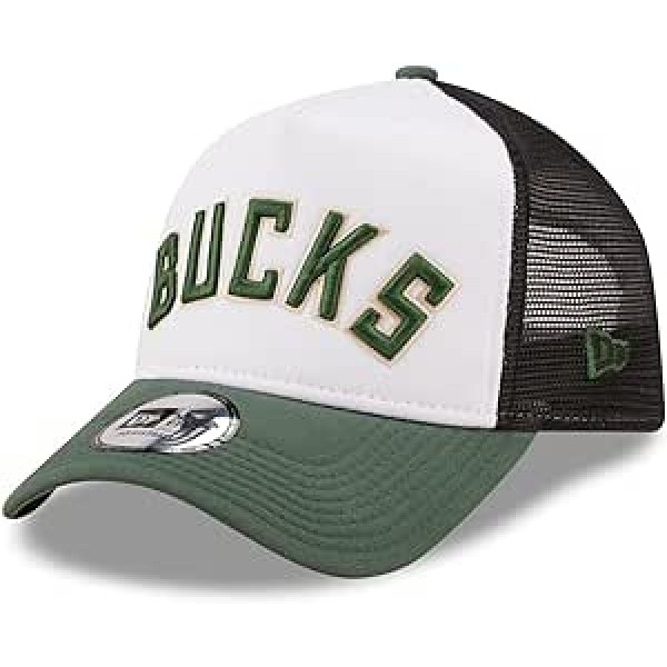 New Era A-Frame Trucker Cap — NBA Milwaukee Bucks White, White