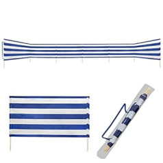 Idena 8m x 80cm Blue and White Nautical Stripe Windbreak 2021 Version