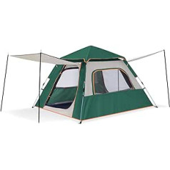 ABCCAMPING kempinga telts 4 personām Pop Up telts Ūdensnecaurlaidīga ģimenes telts kempingiem Automātiska tūlītēja telts ar lietus pārsegu pārgājieniem āra kempingā