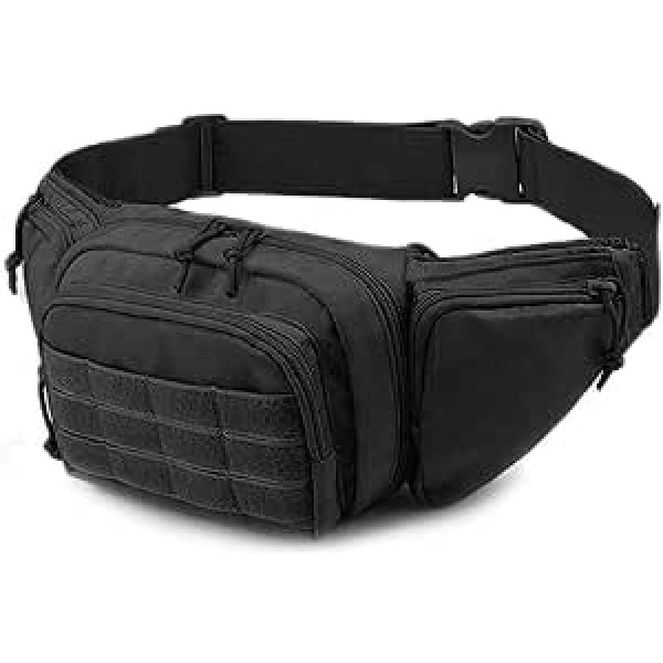 Selighting Tactical Belt Bag Military Waist Bag Waist Bag for Outdoor Sports Trekking Hiking Running Cycling, black