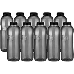 Kavodrink Tritan vandens butelis 1,0 l juodas sportinis buteliukas be BPA 1000 ml 10 vnt.