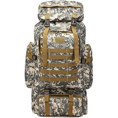 Vaupan Inner Frame Hiking Backpack, 80L Camping Backpack with Rain Cover, Waterproof Outdoor Sports Travel Daypack Molle Backpack for Men Women