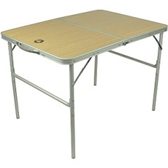 10T porTABLE Camping Table 98 x 70 x 70 cm Double Silver