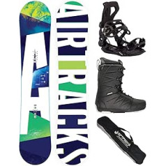 Airtracks snovborda komplekts / Aero Snowboard Wide Flat Rocker + Master Fastec Binding + zābaki + SB soma / 148 153 158 163 cm