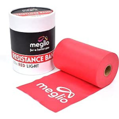 Meglio Resistance Band 23 metru rullītis, lateksa nesaturošas pretestības lentes rullītis fitnesa treniņiem, trenažieru zālei, mājas treniņiem, stiepšanai, spēka treniņiem un rehabilitācijai, pieejams 5 dažādos stiprumos