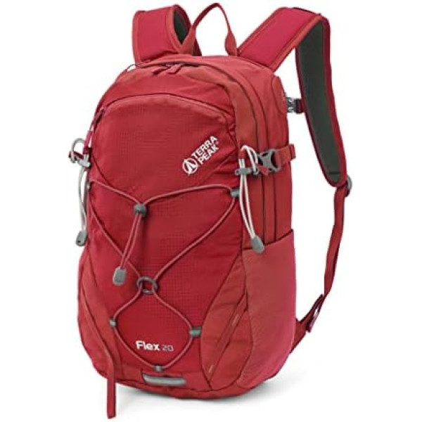 Terra Peak Flex 20 Premium pārgājienu mugursoma, 20 l (liela) ar muguras ventilāciju, hidratācijas sistēmu un lietus pārsegu, pārgājienu mugursoma, kas izgatavota no elpojoša 3D Air Mesh poliestera, āra dienassoma ar jostasvietu