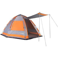 Where Tomorrow Family Tent 4-Person Tent with Sun Canopy - 340 x 280 x 185 cm - Pop Up Tent - Ideal for Camping Festival etc. - Waterproof, Robust, Quick-Up System