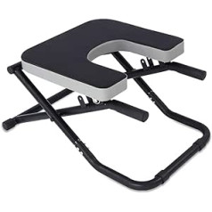 Gravity Trainer sulankstoma jogos kėdė ant rankų, daugiafunkcinė fitneso ideali kėdė, jogos stovas ant galvos, stovas suoliu, keliamoji galia 150 kg (spalva: juoda, dydis: 48,5 x 38,5 x 36,5 cm)