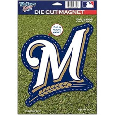 Wincraft MLB Milwaukee Brewers 82797010 Die Cut logotipa magnēts, mazs, melns