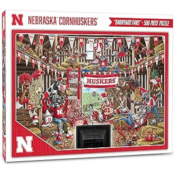 YouTheFan NCAA Nebraska Cornhuskers Barnyard fanu mīkla, 500 gabalu komandas krāsas