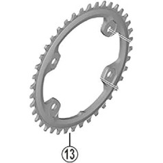 Shimano Unisex — pieaugušo GRX ķēdes gredzens, melns, 40 zobu