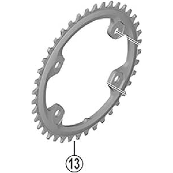 Shimano Unisex — pieaugušo GRX ķēdes gredzens, melns, 40 zobu