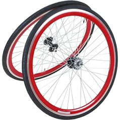 Galano Fixie riteņu pāra 700c viena ātruma fiksētie zobratu riteņi ar lāpstiņu (sarkans/sarkans)